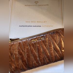 Preowned‎ Miu Miu brown wallet with COA